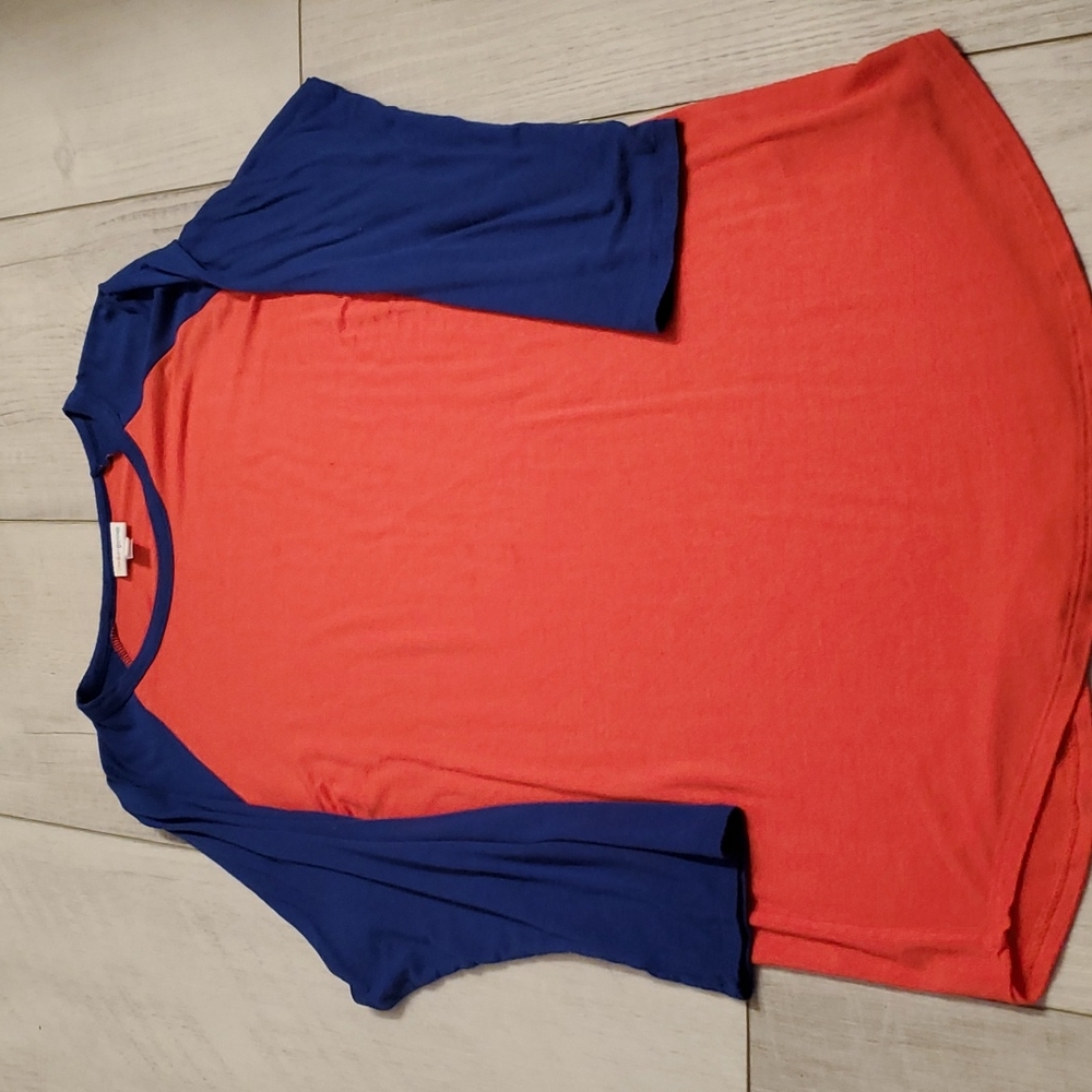 Lularoe blue and red randy shirt